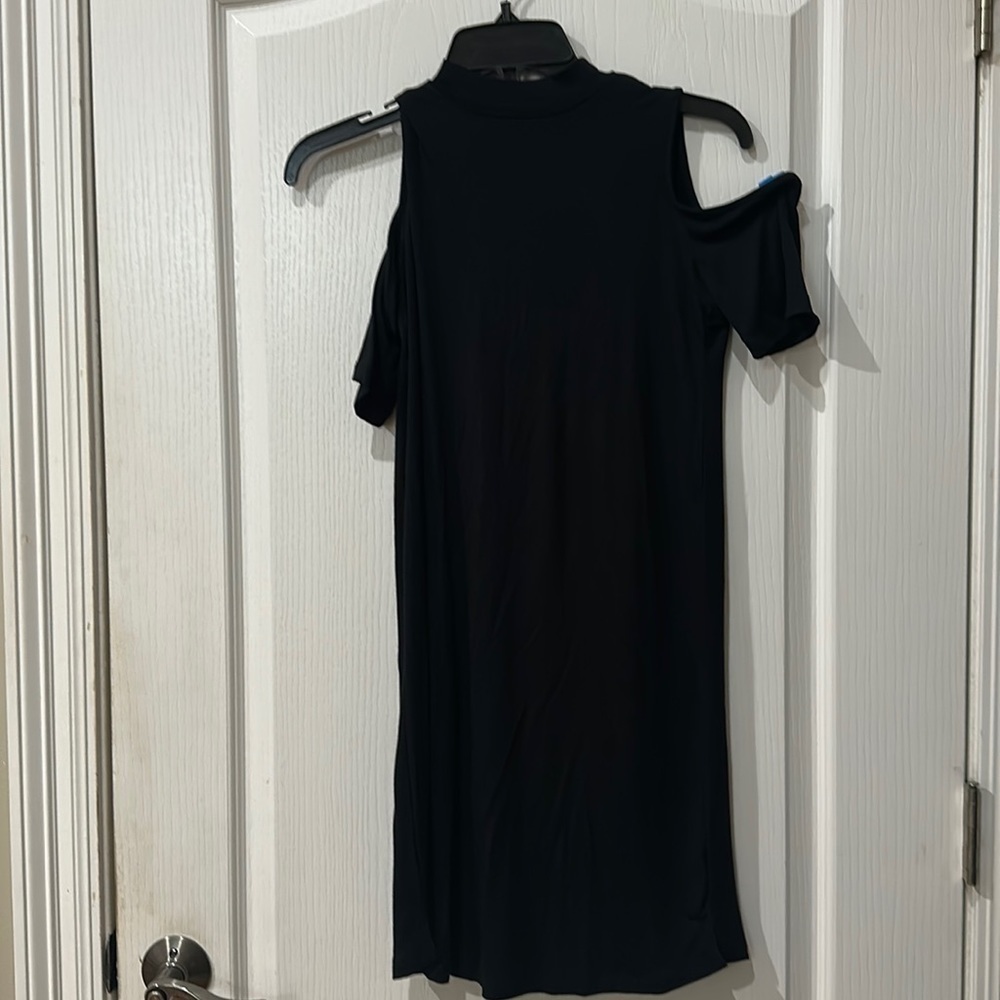 Glitz size M faux turtleneck,  cold shoulder shirt sleeve dress